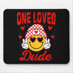 Retro-Lächeln Gesicht Ein geliebter Typ Valentinst Mousepad