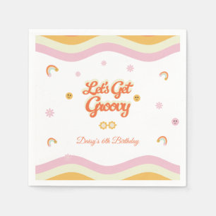 Retro Lächeln Lass uns Groovy Kindergeburtstag hol Serviette