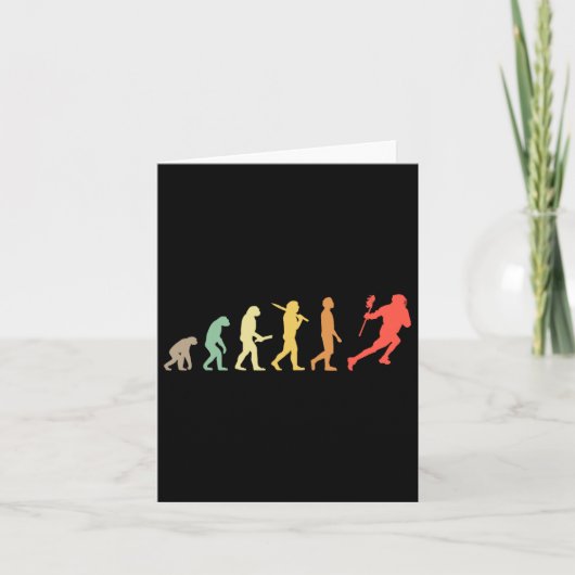 Retro Lacrosse Evolution Geschenk für Lacrosse Spi Karte (Vorderseite)