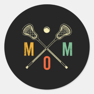 Retro Lacrosse Mama Lax Mama Lax Player Team Sport Runder Aufkleber