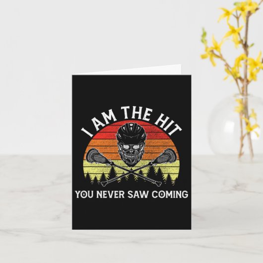 Retro Lacrosse Player Lax Coach Goalie Ball Sport Karte (Gelbe Blume)