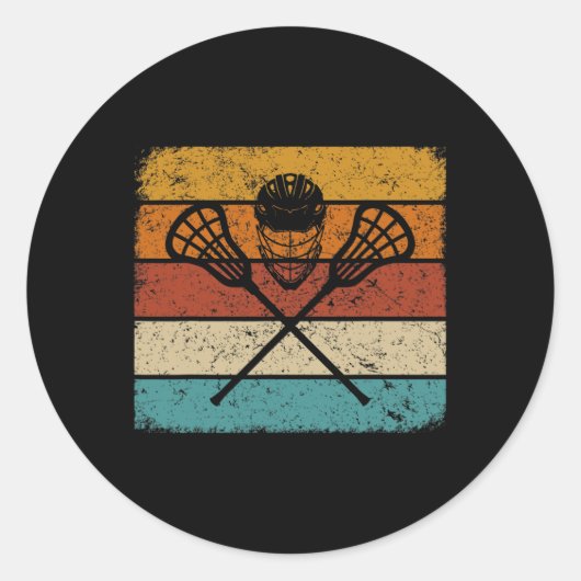 Retro Lacrosse Vintage Lacrosse Gear St. Runder Aufkleber (Vorderseite)
