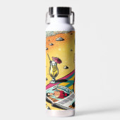 Retro Lady am Beach Daydreaming über Mode Trinkflasche (Vorne)