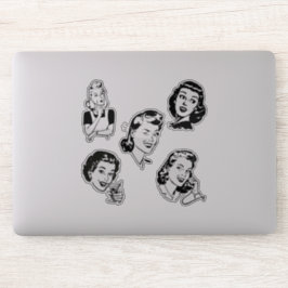 Retro Lady Custom Cut Vinyl Sticker