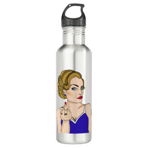 Retro Lady Drehend Vogel Edelstahlflasche