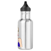 Retro Lady Drehend Vogel Edelstahlflasche (Rechts)