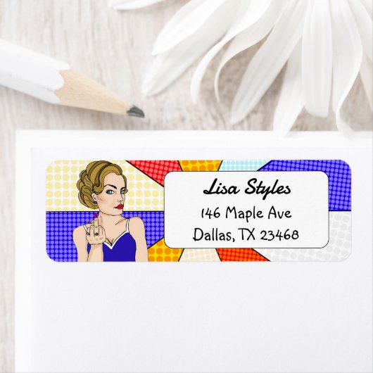 Retro Lady Drehend Vogel Funny Popart (Insitu)