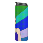 Retro Lady Drehend Vogel Thermosbecher (Nach rechts gedreht)