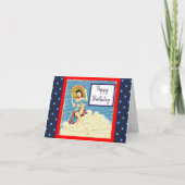 Retro Lady für Ihm oder ihr Geschlecht - Neutraler Karte (Vorderseite)