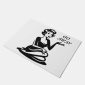Retro Lady geht weg Fußmatte (Schrägansicht)
