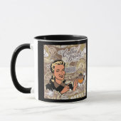 Retro Lady Kaffee-Pause Collage Tasse (Links)