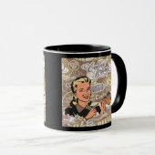 Retro Lady Kaffee-Pause Collage Tasse (VorderseiteRechts)