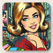 Retro Lady mit Shopping Bags Sketchbook