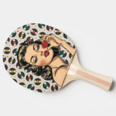 Retro Lady Tischtennis Schläger (Seitenansicht)
