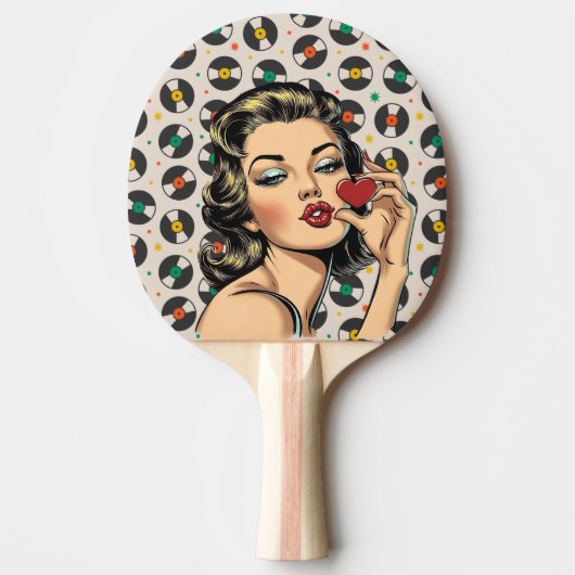 Retro Lady Tischtennis Schläger (Vorderseite)