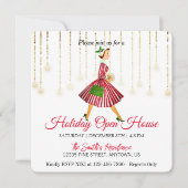 Retro Lady Weihnachtsbaum Weihnachtskarte Feiertagskarte (Vorderseite)