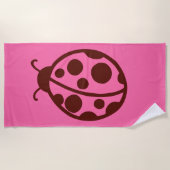 Retro Ladybug Beach Handtuch (Vorderseite)