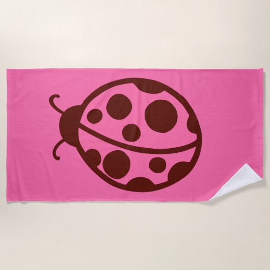 Retro Ladybug Beach Handtuch (Vorderseite)