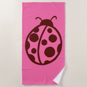 Retro Ladybug Beach Handtuch