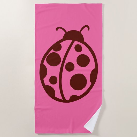 Retro Ladybug Beach Handtuch (Vorderseite)