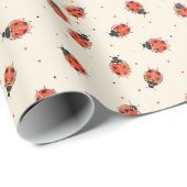 Retro Ladybug Charm Geschenkpapier (Rolleneckpunkt)