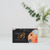 Retro Ladybug Einziges Monogramm Visitenkarte (Stehend Vorderseite)