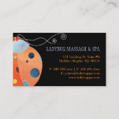 Retro Ladybug Einziges Monogramm Visitenkarte (Rückseite)