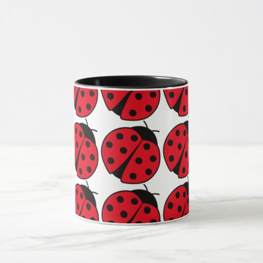 Retro-Ladybug-Muster Tasse (Zentrum)