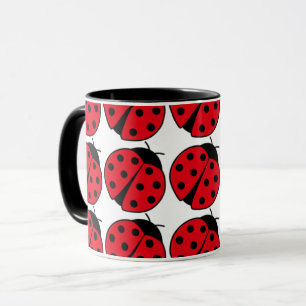 Retro-Ladybug-Muster Tasse