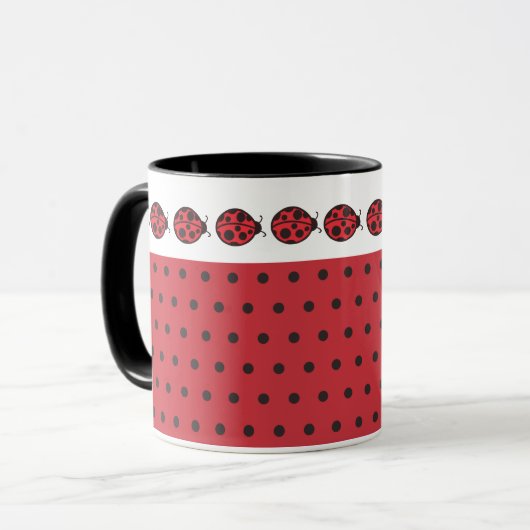 Retro Ladybug-Tasse Tasse (Vorderseite Links)