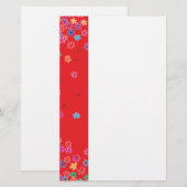 Retro Ladybugs & Blume Briefpapier (Vorne/Hinten)