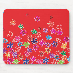 Retro Ladybugs & Blume Mousepad
