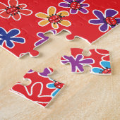 Retro Ladybugs und Blume Puzzle (Seite)