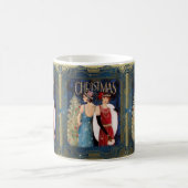 Retro Ladys Christmas Blue Gold Red Red aus den 19 Kaffeetasse (Mittel)