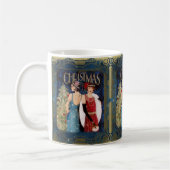 Retro Ladys Christmas Blue Gold Red Red aus den 19 Kaffeetasse (Links)