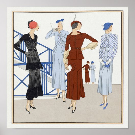 Retro Ladys Hats Heelses Warten Mode Show Poster (Vorne)