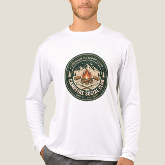 Retro Lagerfeuer Sozialclub Berg Outdoor Abzeichen Tri-Blend Shirt