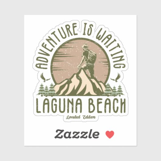 Retro Laguna Beach Wandern Aufkleber (Blatt)