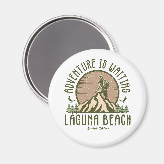 Retro Laguna Beach Wandern Magnet (Vorderseite/Rückseite)