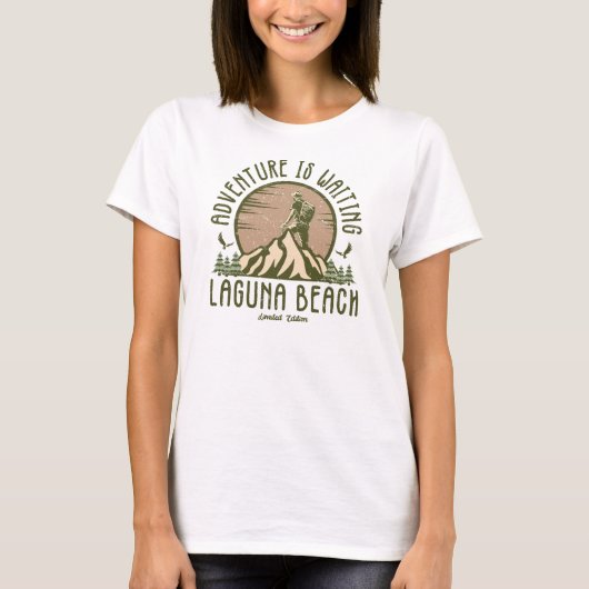 Retro Laguna Beach Wandern T-Shirt (Vorderseite)