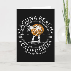 Retro Laguna Kalifornien Surfen Strand Männer Frau Karte
