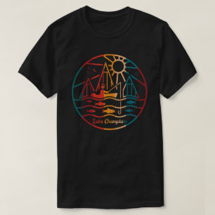 Retro Lake Champlain Fischerei T-Shirt