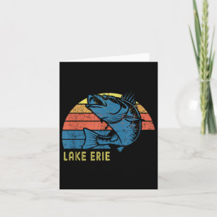Retro Lake Erie Walleye Fischen Shirt Lake Erie So Karte