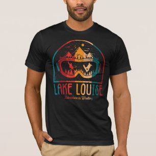 Retro Lake Louise Ski Sunset T - Shirt