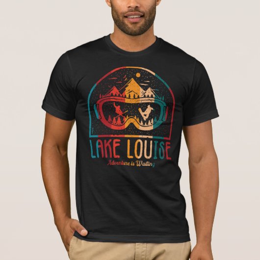 Retro Lake Louise Ski Sunset T - Shirt (Vorderseite)