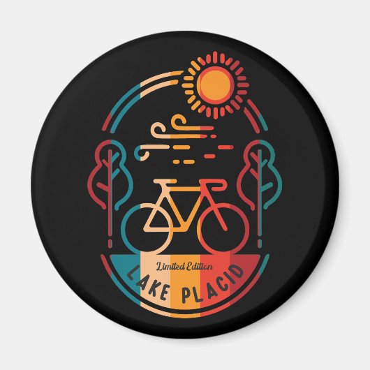 Retro Lake Placid Bike Trail Magnet (Vorne)