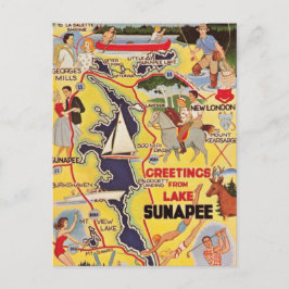 Retro Lake Sunapee NH Postkarte