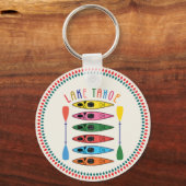 Retro Lake Tahoe Kayaking Schlüsselanhänger (Vorderseite)