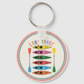 Retro Lake Tahoe Kayaking Schlüsselanhänger (Rückseite)