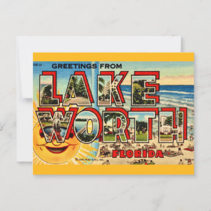 Retro Lake Worth Florida Postkarte